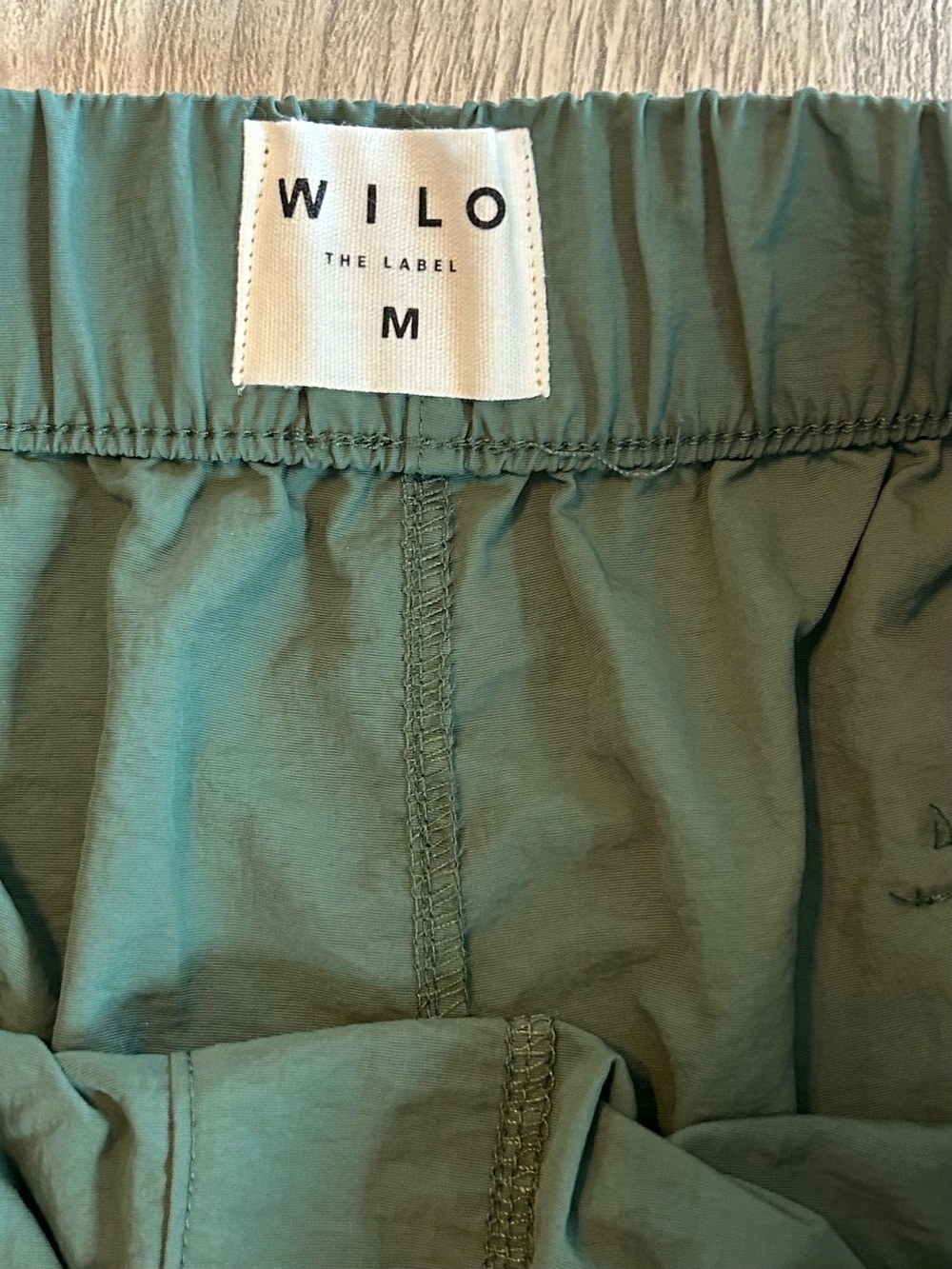 WILO the Label Pine Green Parachute Cargo Jogger Pants Adjustable Hems Sz Medium - Picture 5 of 10